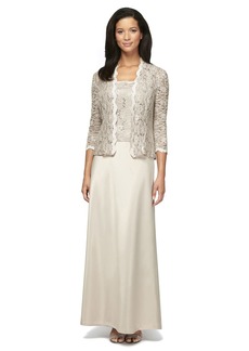 Alex Evenings womens Two Piece With Lace Jacket (Petite and Regular Sizes) Special Occasion Dress   US