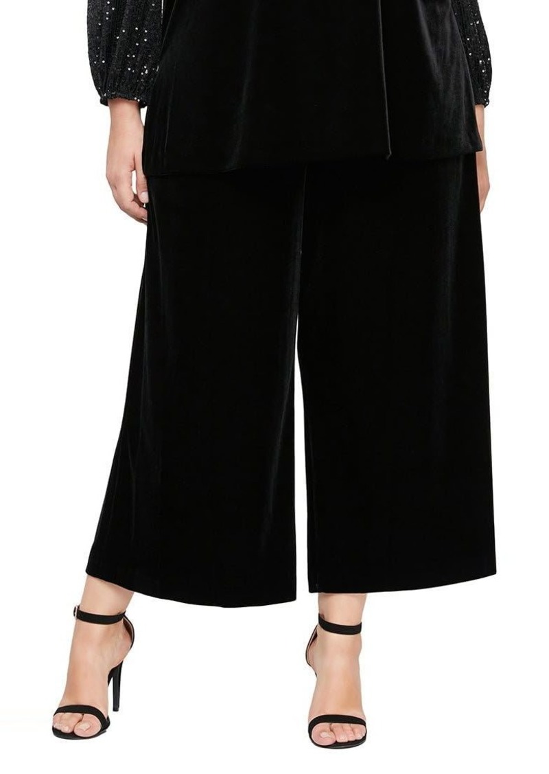 Alex Evenings Women's Plus Size Dress Pant with Cropped Wide Leg