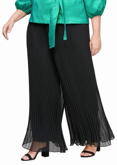 Alex Evenings Women's Plus Size Full Length Wide Leg Chiffon Dress Pant Formal Event