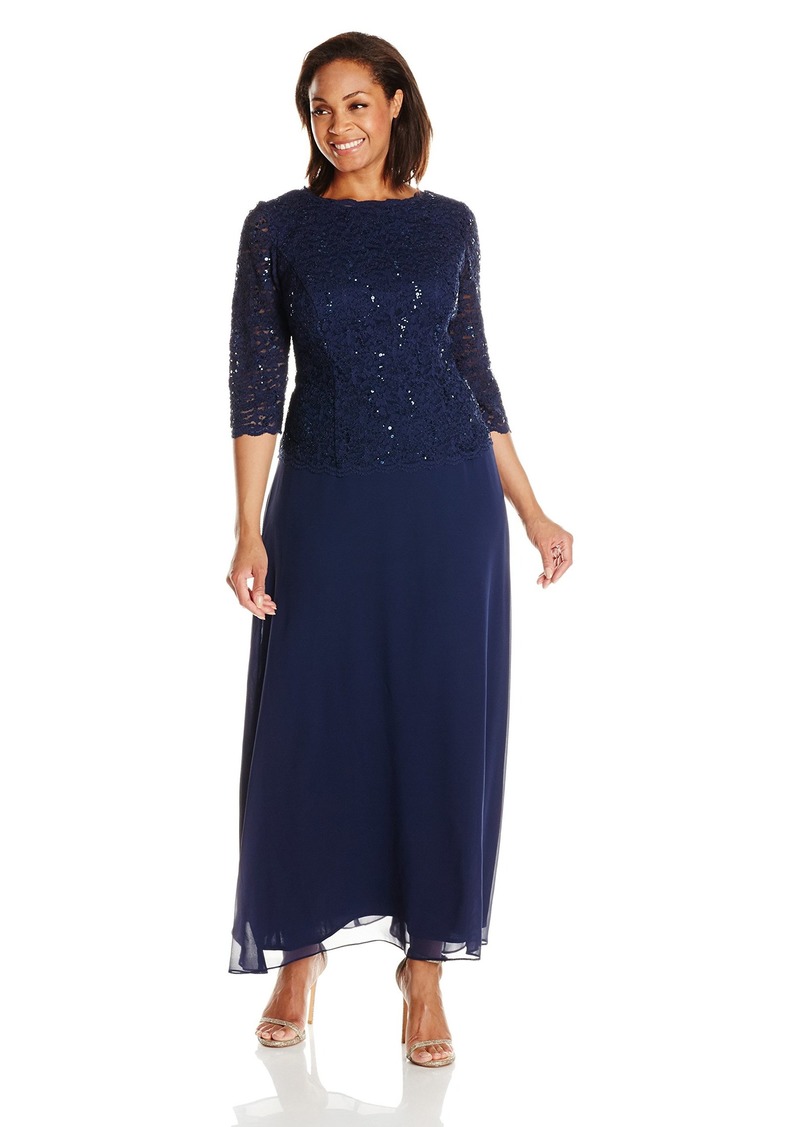 alex evenings women's long mock dress