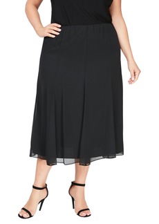 Alex Evenings Women's Plus Size Midi Chiffon Skirt