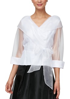 Alex Evenings Women's Portrait Collar Blouse