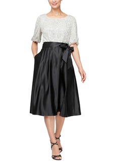 Alex Evenings Women's Tea-Length A-Line Ball Skirt - Black