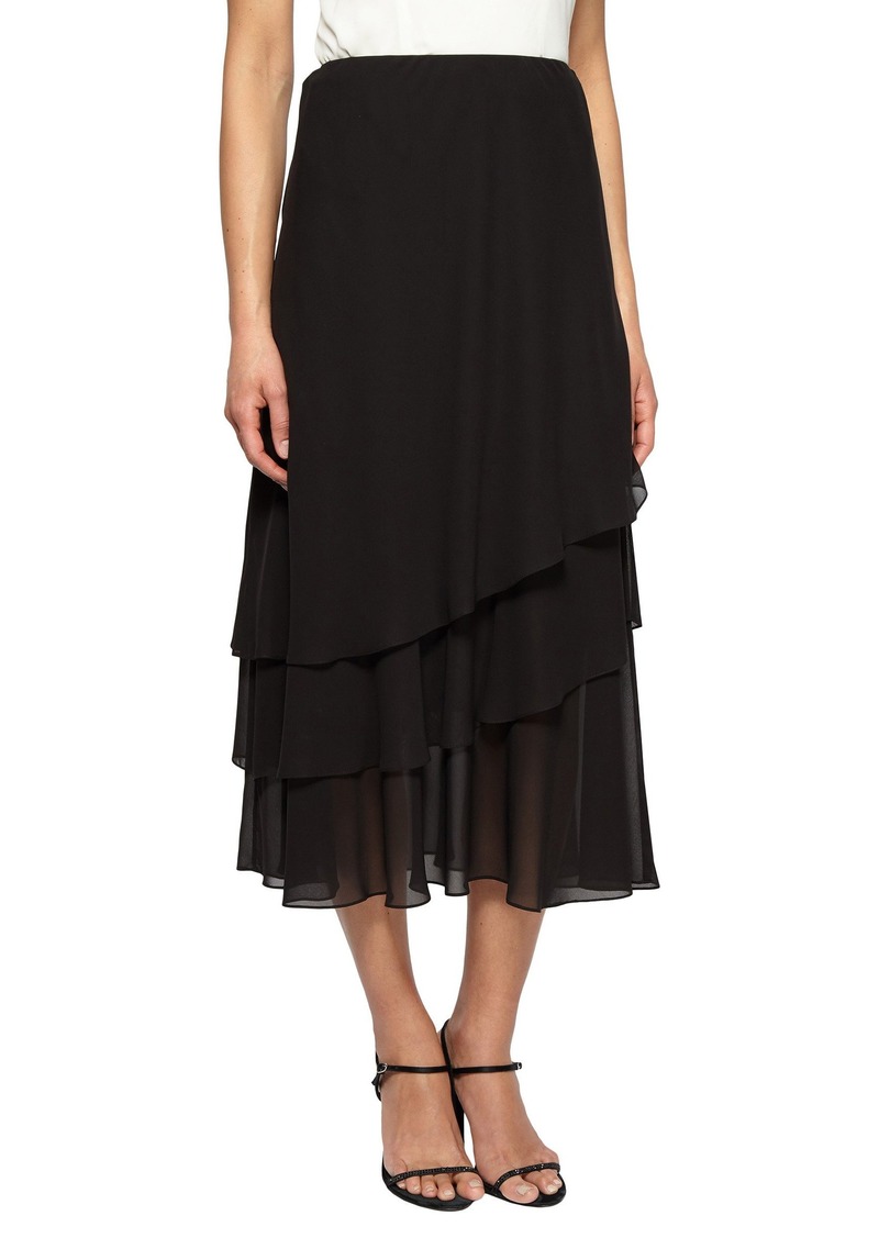 Alex Evenings womens Tea Length Dress (Petite Regular Plus Sizes) Skirt   US