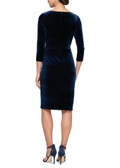 Alex Evenings Women's Velvet 3/4-Sleeve Sheath Dress - Imperial