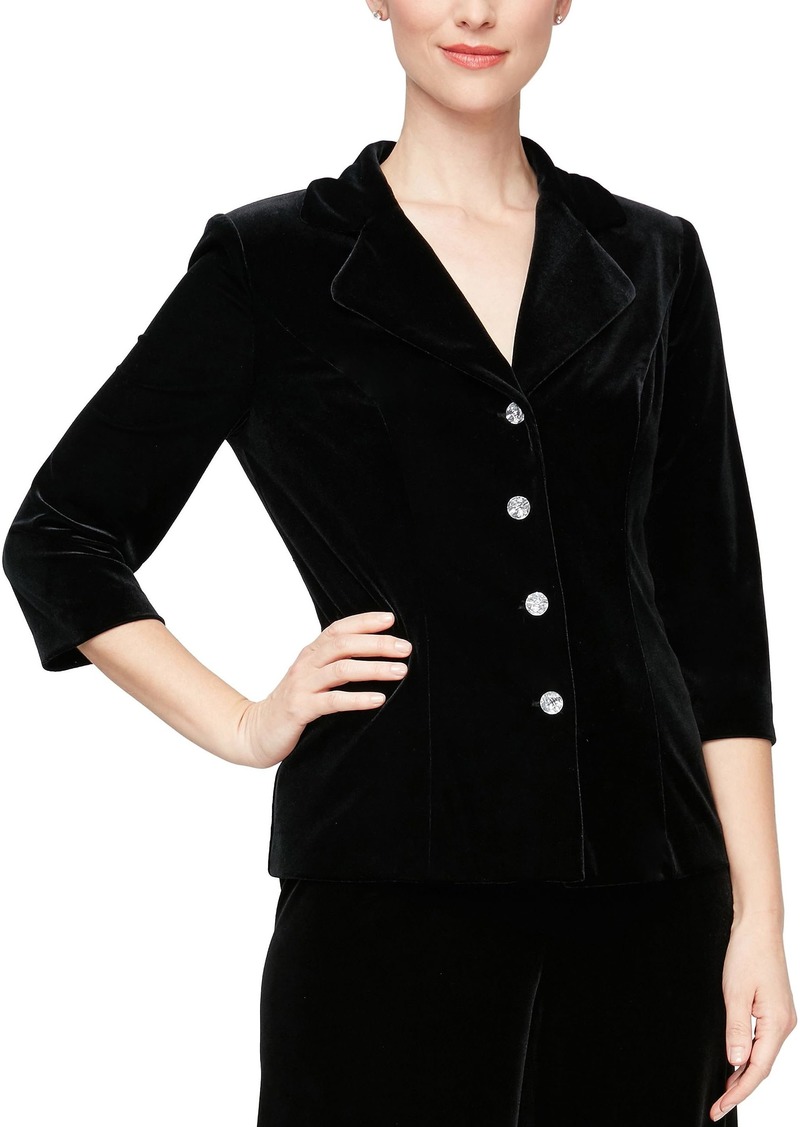 Alex Evenings Women's Velvet Blouse Top (Multiple Styles Petite and Regular Sizes)