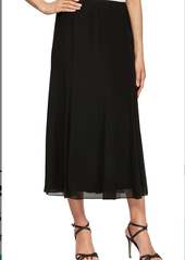 Alex Evenings Chiffon Tea-Length Skirt In Black