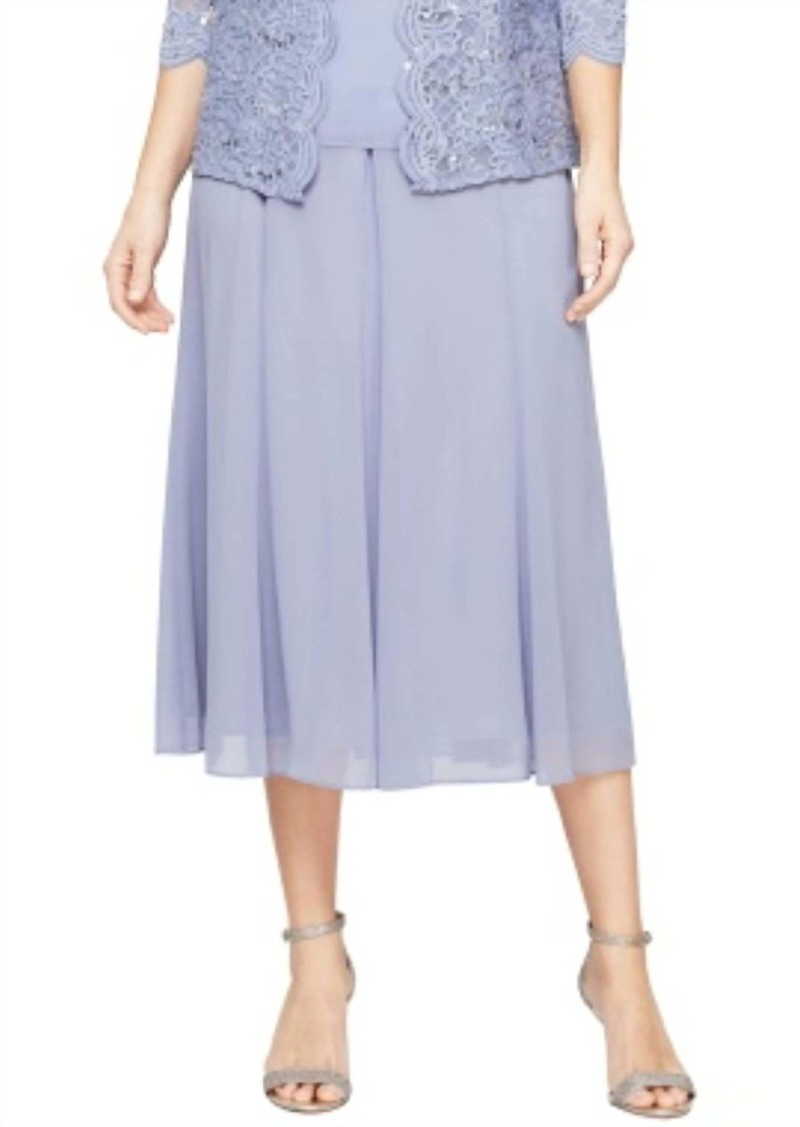 Alex Evenings Chiffon Tea-Length Skirt In Lavender