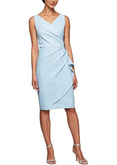 Alex Evenings Short Slimming Dress with Side Ruched Skirt