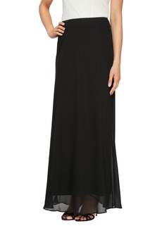 Alex Evenings A-Line Chiffon Skirt in Black at Nordstrom