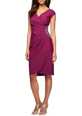Alex Evenings Beaded Cap Sleeve Dress in Passion at Nordstrom