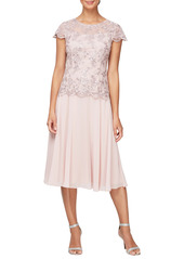 Alex Evenings Mock Two-Piece Cocktail Dress in Blush at Nordstrom