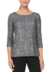 Alex Evenings Sequin Tunic in Charcoal at Nordstrom