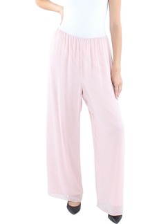 Alex Evenings Womens Solid Chiffon Pants