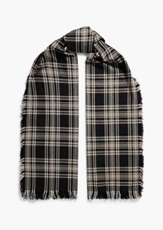 Alex Mill - Checked brushed cotton-twill scarf - Black - OneSize