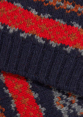 Alex Mill - Fair Isle jacquard-knit wool-blend scarf - Blue - OneSize