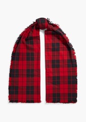 Alex Mill - Fringed checked cotton-twill scarf - Red - OneSize