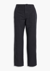 Alex Mill - Neil cotton and linen-blend twill straight-leg pants - Black - US 10