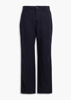 Alex Mill - Neil cotton and linen-blend twill straight-leg pants - Blue - US 4