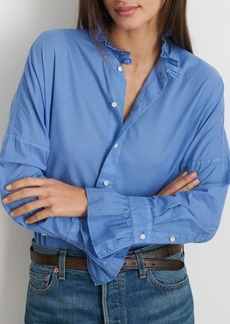 Alex Mill Blake Ruffle Neck Cotton Button-Up Shirt