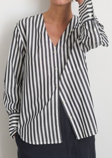 Alex Mill Crosby Stripe V-Neck Button-Up Shirt