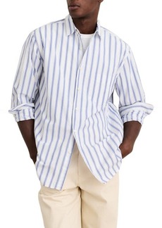 Alex Mill Stripe Cotton Button-Up Shirt in White/Blue at Nordstrom