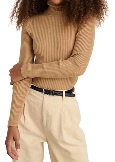 Alex Mill Cristy Ribbed Turtleneck Top In Camel