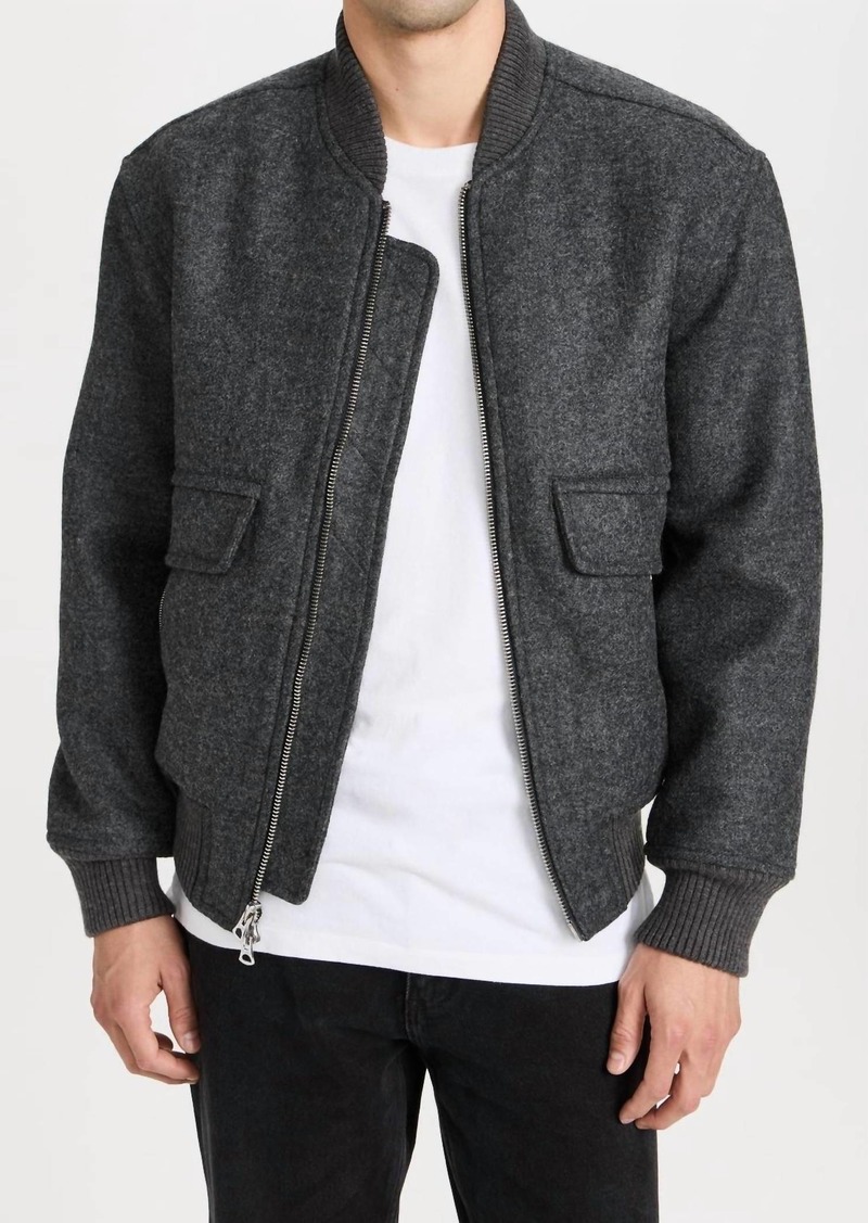 Alex Mill Dean Bomber Jacket In Wool In Charcoal