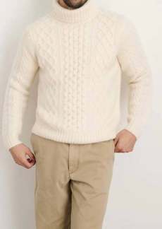 Alex Mill Fisherman Cable Turtleneck In Ivory