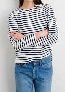 Alex Mill Lakeside Stripe Tee Top In Off White/navy