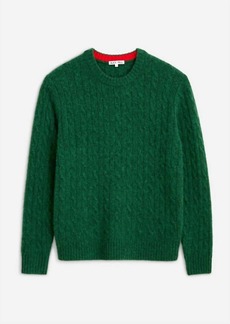 Alex Mill Pilly Cable Crewneck in Heather Pine