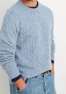 Alex Mill Pilly Cable Crewneck in Heather Sky