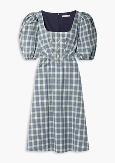 Alexa Chung AlexaChung - Checked cotton and linen-blend dress - Blue - UK 6