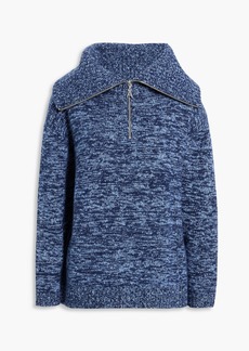 Alexa Chung AlexaChung - Moon wool and cashmere-blend half-zip sweater - Blue - XS