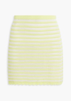 Alexa Chung AlexaChung - Striped crochet-knit cotton mini skirt - Green - S