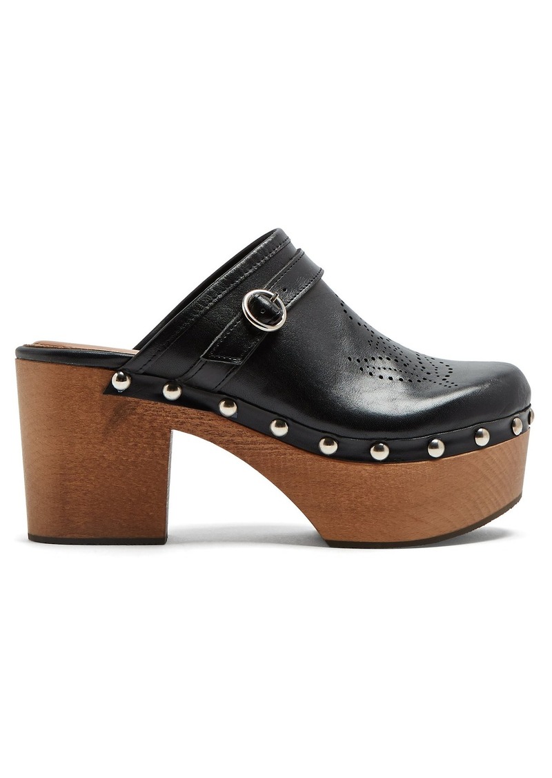 Alexa Chung Alexachung Perforated leather clogs | Shoes