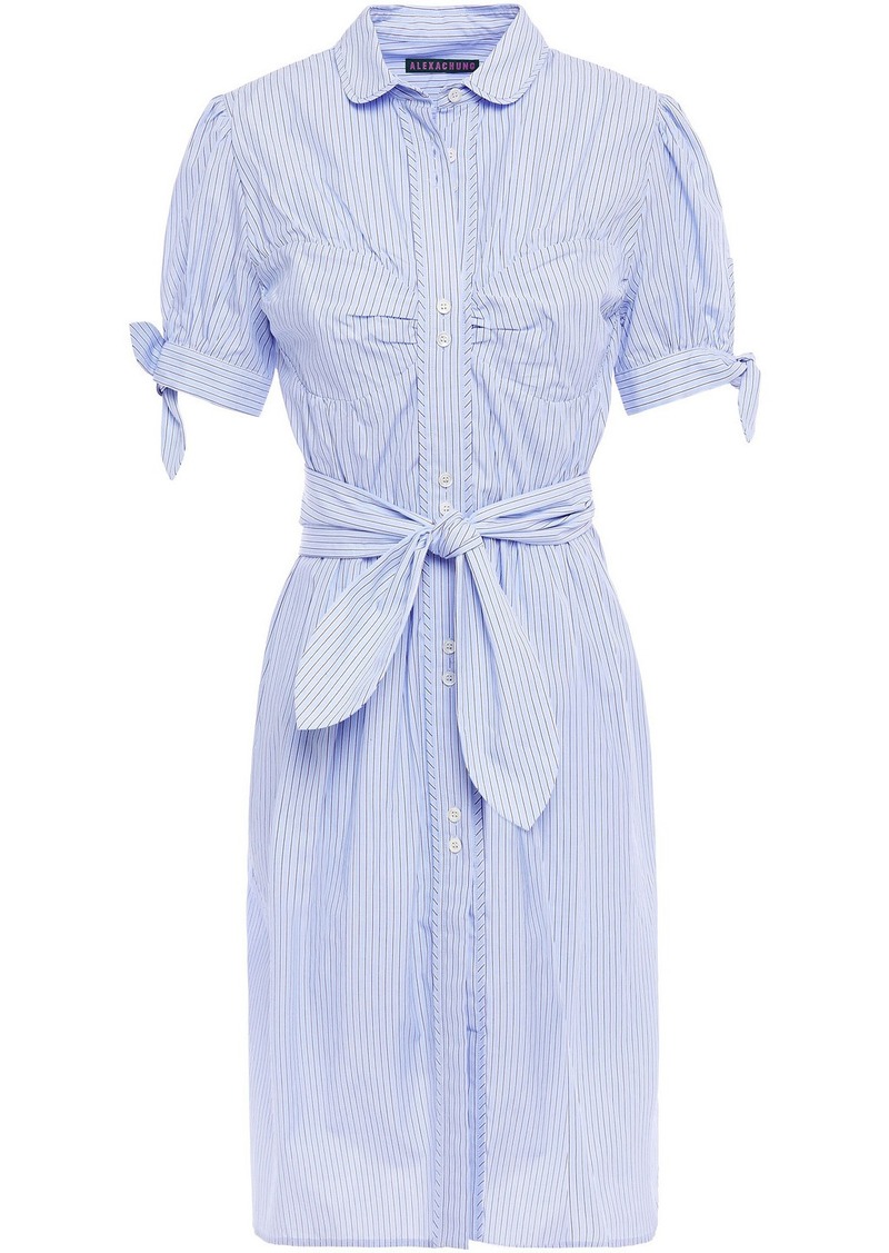 Womens Dresses ALEXACHUNG Dresses White ALEXACHUNG Striped Cotton-blend Dress in Blue 