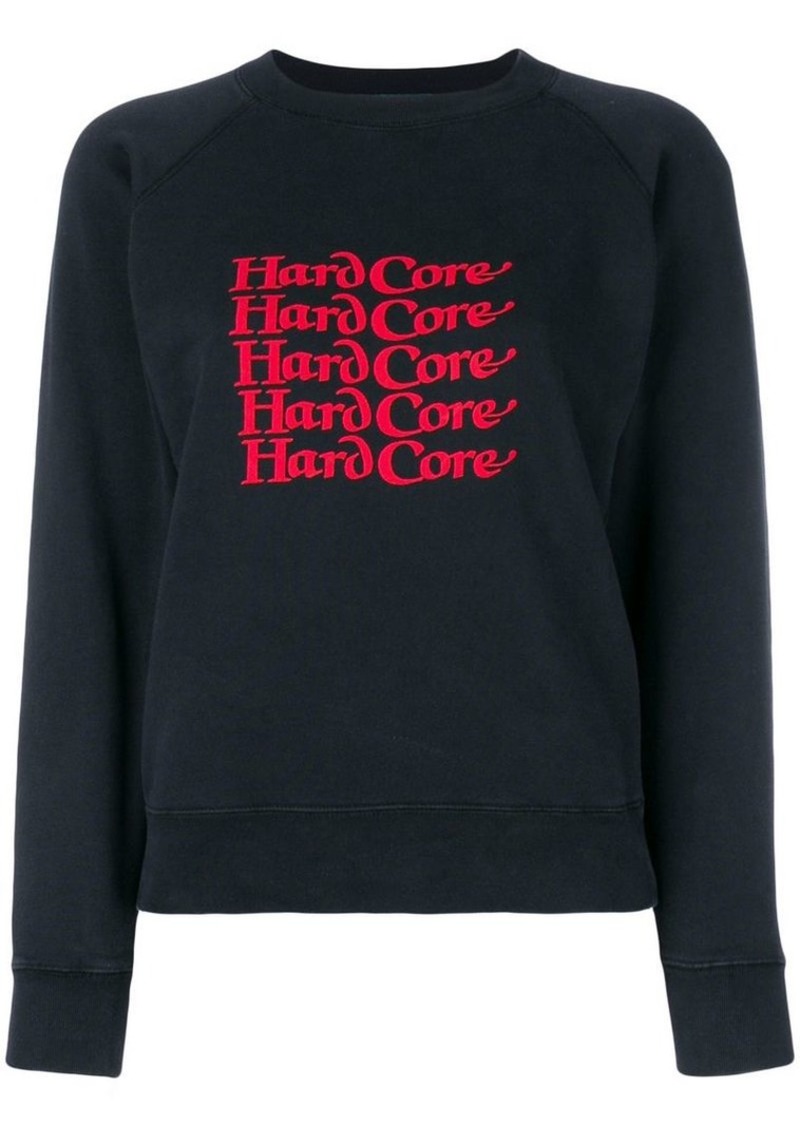 Alexa Chung Hardcore slogan sweatshirt
