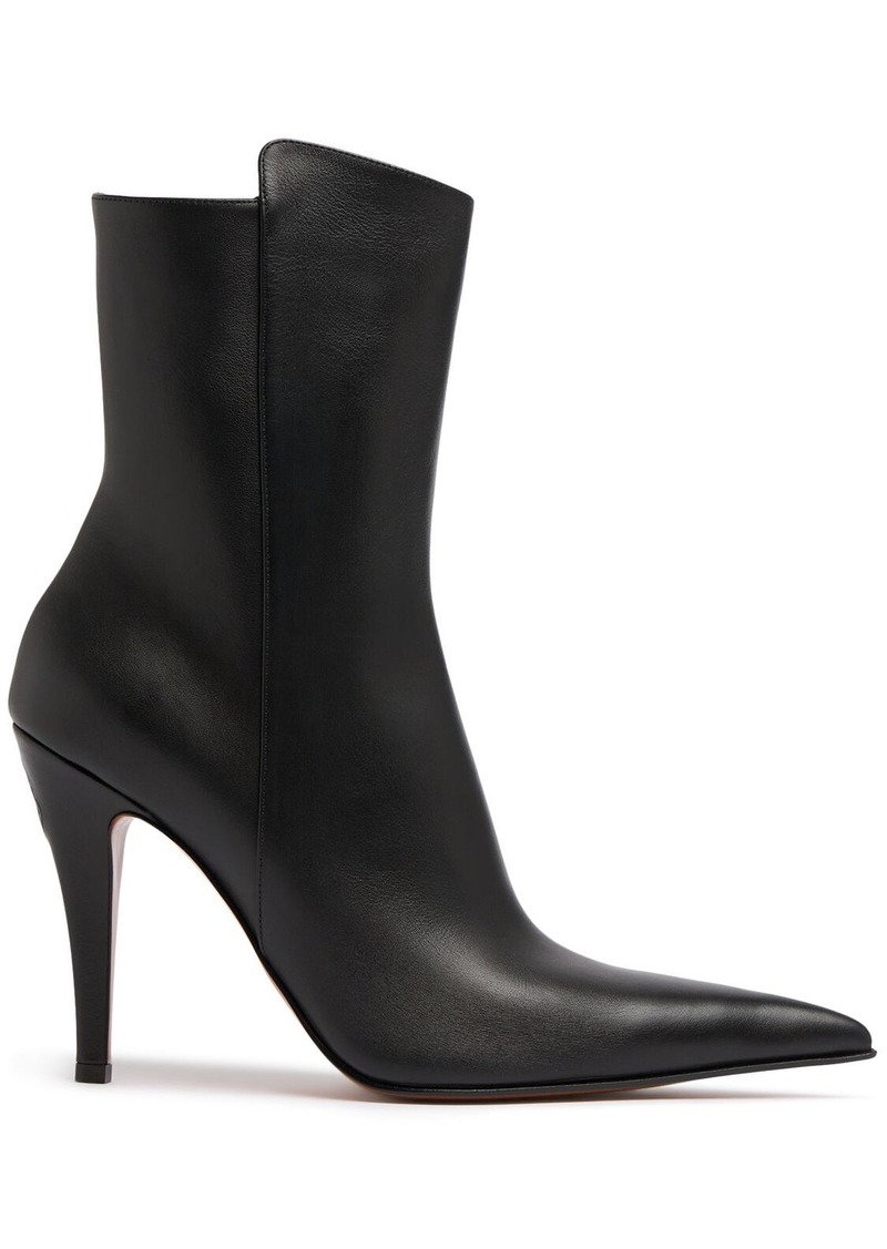 Alexander McQueen 105mm Birdee Leather Ankle Boots