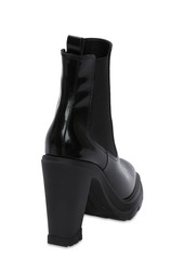 Alexander McQueen 120mm Brushed Leather Ankle Boots