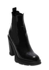 Alexander McQueen 120mm Brushed Leather Ankle Boots