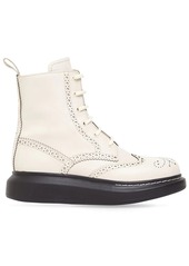 Alexander McQueen 40mm Hybrid Brogue Leather Lace-up Boots