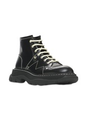 Alexander McQueen 40mm Tread Brushed Leather Combat Boots