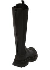 Alexander McQueen 45mm Tread Slick Leather Tall Boots