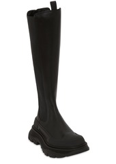 Alexander McQueen 45mm Tread Slick Leather Tall Boots