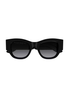 Alexander McQueen 50MM Gradient Rectangular Sunglasses