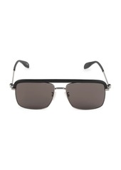 Alexander McQueen 59MM Navigator Metal Sunglasses
