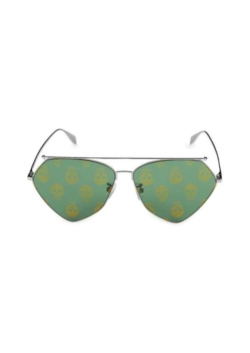 Alexander McQueen 62MM Aviator Sunglasses