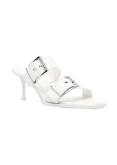 Alexander McQueen 75mm leather buckled mules