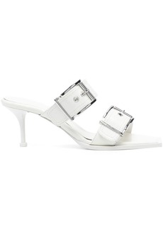 Alexander McQueen 75mm leather buckled mules